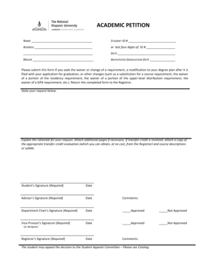 Academic Petition Form