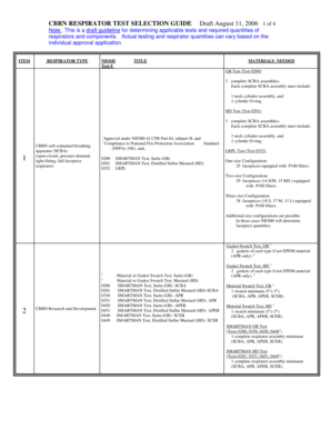 Fillable Online CBRN Respirator Test Selection Guide Fax Email Print ...