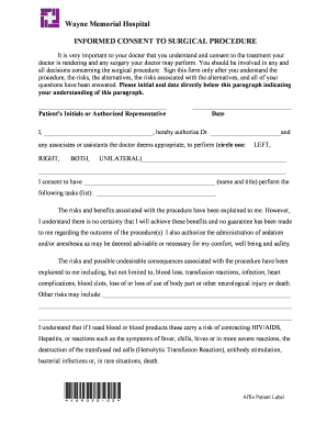 Informed Consent to Surgical Procedure