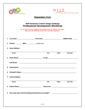 teachers registration form