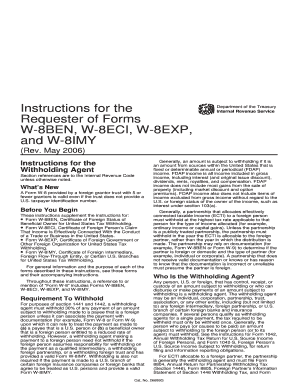 Instructions for Requester of Forms W-8BEN, W-8ECI, W-8EXP, and W-8IMY