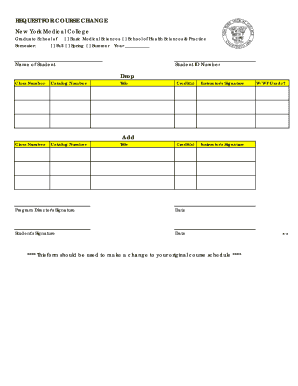 Request for Course Change
