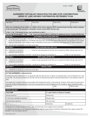 St. Jude Salary Reduction Agreement