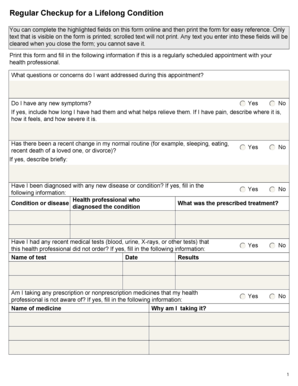 Regular Checkup for a Lifelong Condition