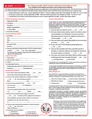 Non-Degree Studies Student Application Form