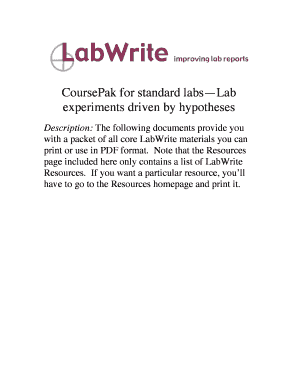 LabWrite PreLab Questions Template