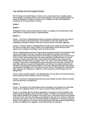 Fillable Online THE UNITED STATES CONSTITUTION Fax Email Print - pdfFiller
