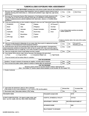 TUBERCULOSIS EXPOSURE RISK ASSESSMENT - Med Navy - Fill and Sign ...