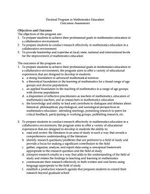 Mathematics chart - Doctoral Program in Mathematics Education Outcomes Assessment ... - ncsu