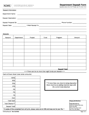 Department Deposit Form
