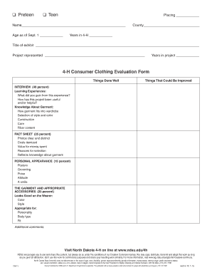 4-H Consumer Clothing Revue Information