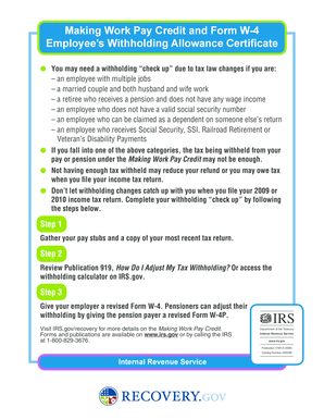 Form W-4 Employee Withholding Allowance Certificate