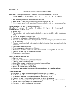 student teacher evaluation form neiu