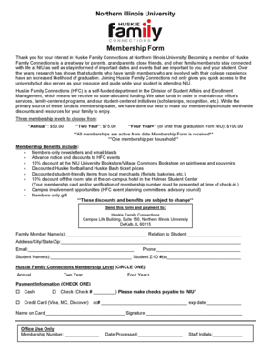 Huskie Family Connections Membership Form