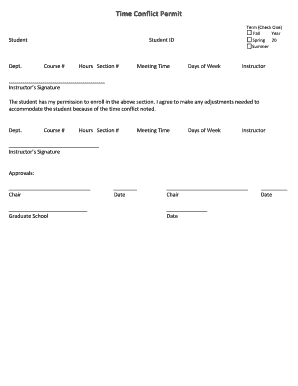 Time Conflict Permit Form