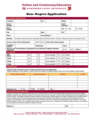 Non-Degree Application