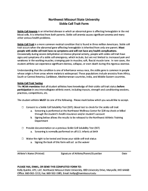 Sickle Cell Trait Form