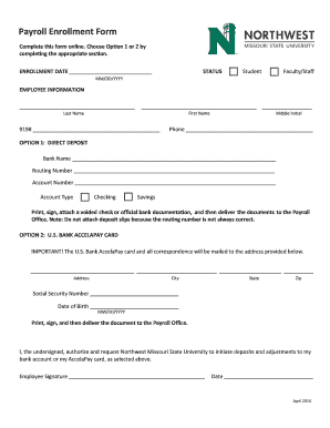 Payroll Enrollment Form