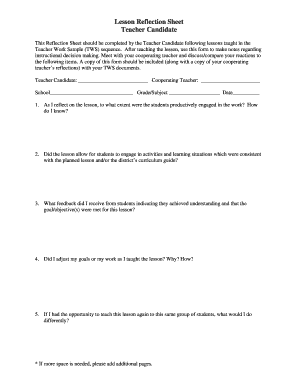 Sample recommendation letter for teacher - Lesson Reflection Sheet - nwmissouri