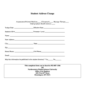 Student Address Change Form