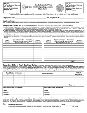 Health and Dependent Care Claim Form