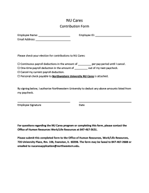 NU Cares Contribution Form