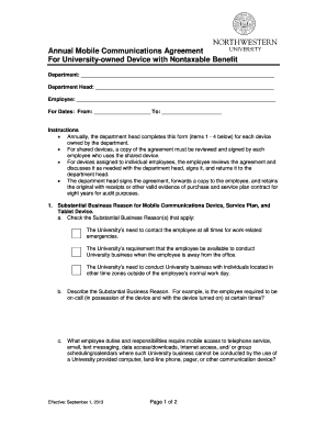Annual Mobile Communications Agreement