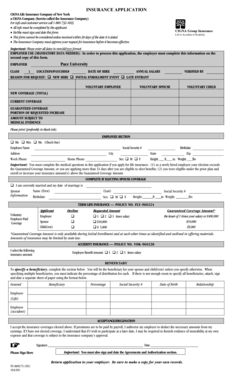CIGNA Life Insurance Application
