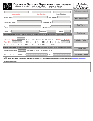 Property management work order template - Document Services Department - Work Order Form - pace