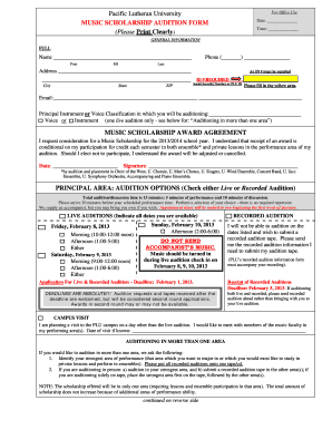 Scholarship Application Form - Pacific Lutheran University - plu