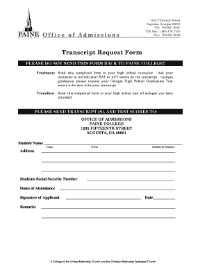 high school transcript pdf filler form