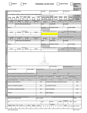 PERSONNEL ACTION FORM - Paine College - paine