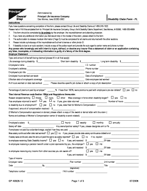 Disability Claim Form - FL