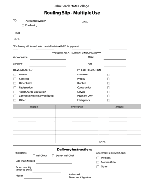Routing Slip - Multiple Use - Palm Beach State College - palmbeachstate