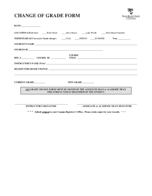 palm beach state college grade change policy form