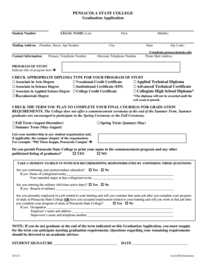 Pensacola State College Graduation Application