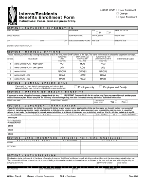 Employee Benefits Enrollment Form