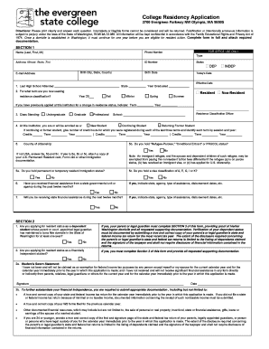 Washington College Residency Application