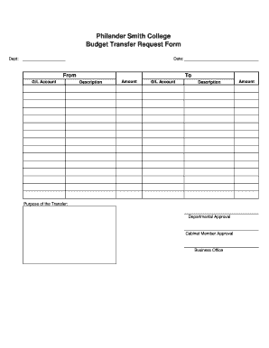 Budget Transfer Request Form - Philander Smith College - philander