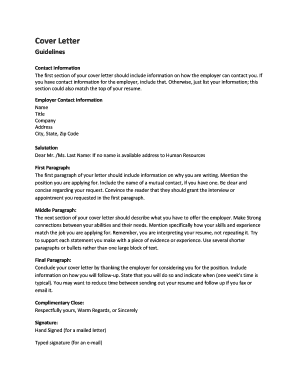 COVER LETTER GUILDELINES Your Name - Point Park University - pointpark