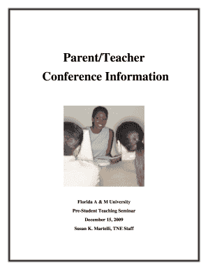 Elementary printable parent teacher conference form - Parent/Teacher Conference Information - Famu - famu