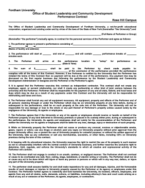 Music performance contract template - Performance Contract - Fordham University - fordham