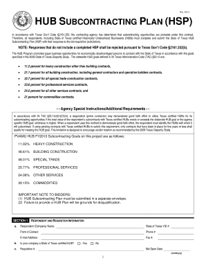 Texas HUB Subcontracting Plan