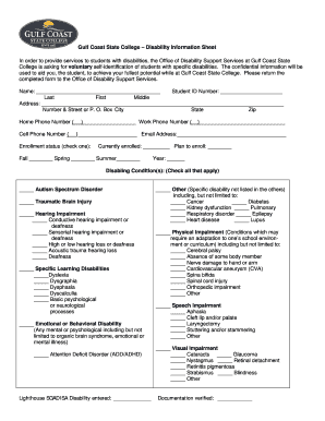Fillable Online gulfcoast dss fax number gulf coast state college form ...