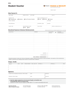 Princeton Student Voucher Form