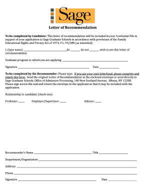 sgs recommendation letter form