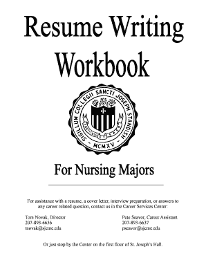 nursing resume workbook form