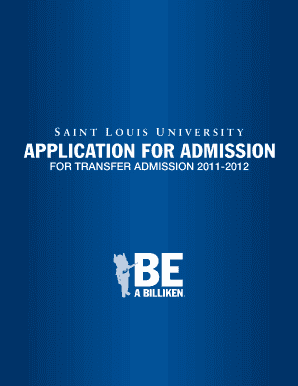 Saint Louis University Transfer Admission Application