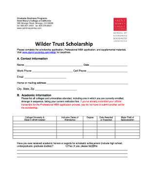 wilder trust form