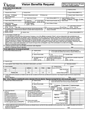 Vision Benefits Claim Form